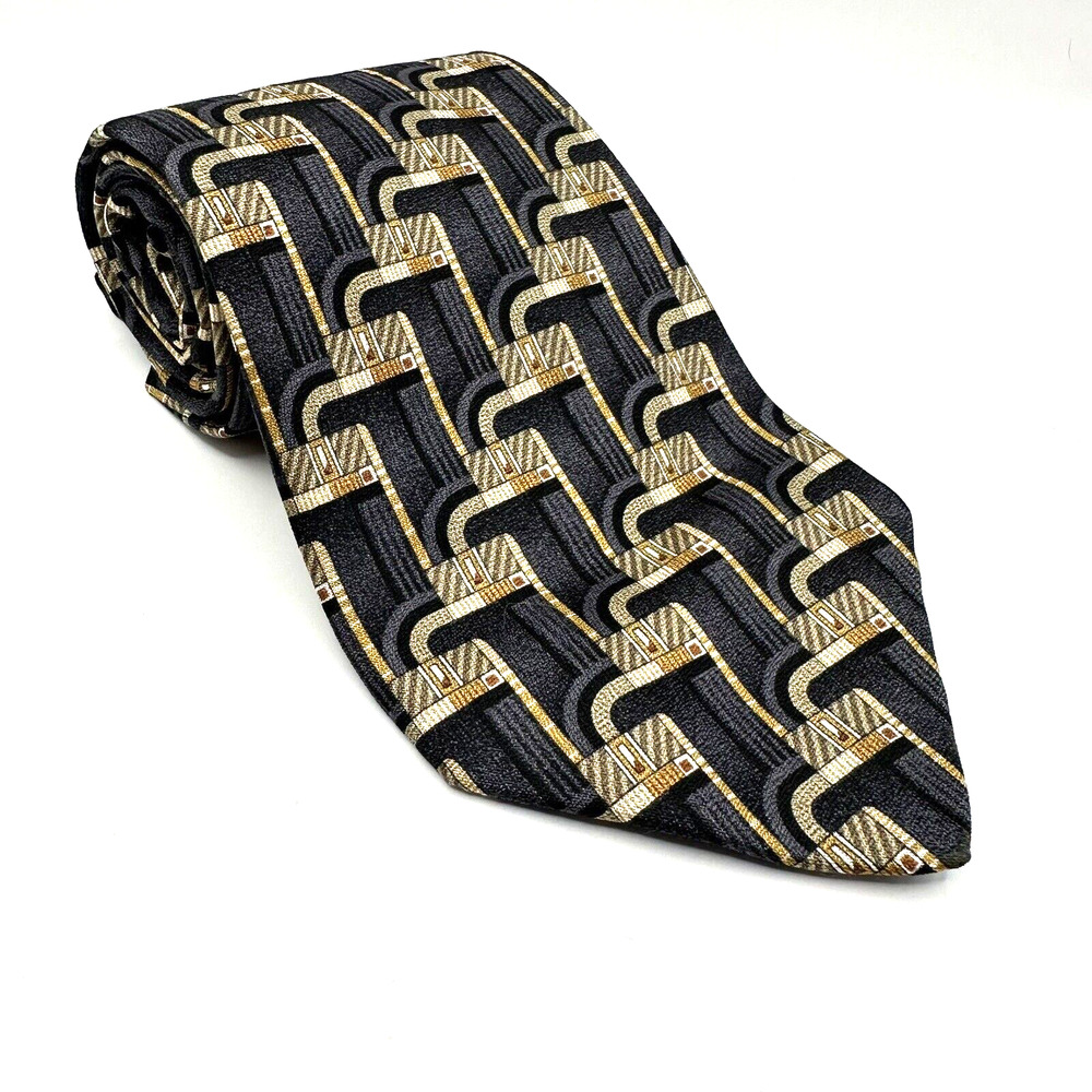 Serica Elite Tie Hand Made In Italy Necktie Designer Abstract 63” x 4” LONG VTG